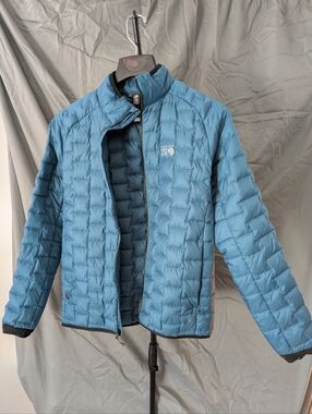 Mountain Hardwear Men's Light Blue Summiter Down Puffer Jacket